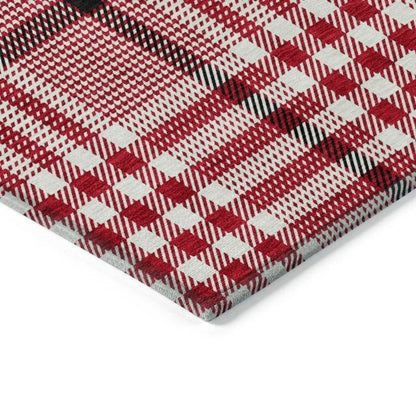 Samira Red Washable Indoor-Outdoor Rug-Outdoor Rugs-LOOMLAN Rugs-LOOMLAN