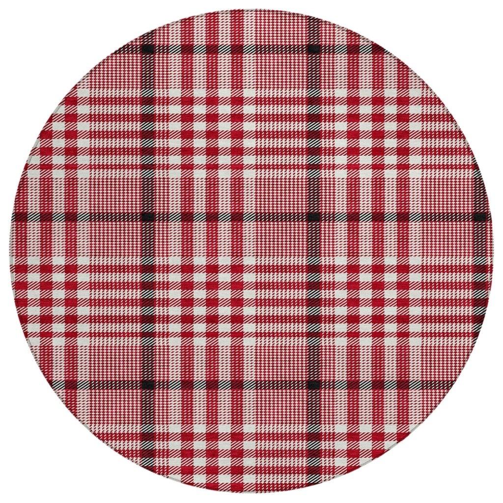Samira Red Washable Indoor-Outdoor Rug-Outdoor Rugs-LOOMLAN Rugs-8' x 8'-LOOMLAN