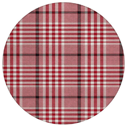 Samira Red Washable Indoor-Outdoor Rug-Outdoor Rugs-LOOMLAN Rugs-8' x 8'-LOOMLAN