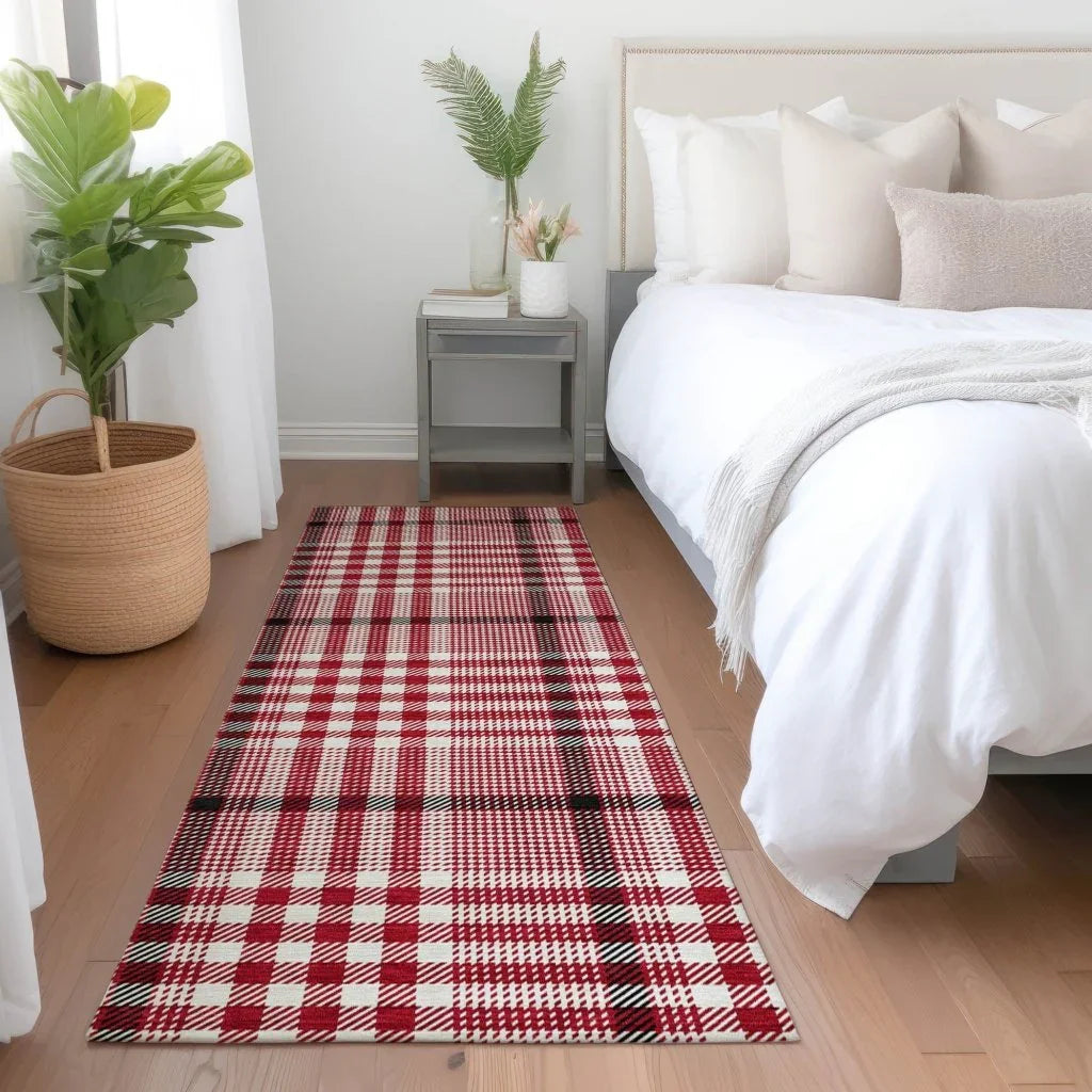 Samira Red Washable Indoor-Outdoor Rug-Outdoor Rugs-LOOMLAN Rugs-LOOMLAN