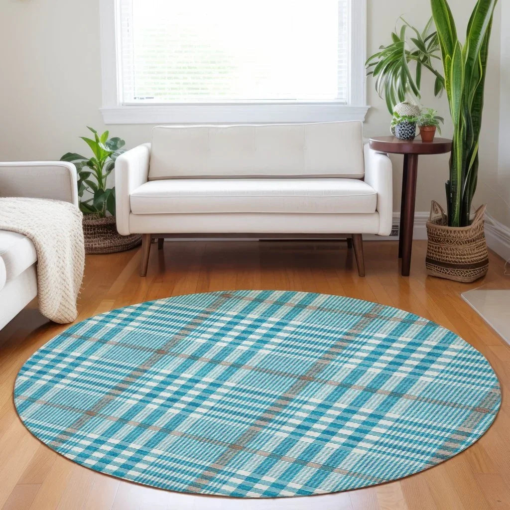 Samira Teal Washable Indoor-Outdoor Rug-Outdoor Rugs-LOOMLAN Rugs-LOOMLAN