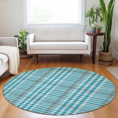 Samira Teal Washable Indoor-Outdoor Rug-Outdoor Rugs-LOOMLAN Rugs-LOOMLAN