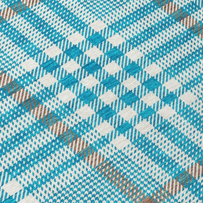 Samira Teal Washable Indoor-Outdoor Rug-Outdoor Rugs-LOOMLAN Rugs-LOOMLAN