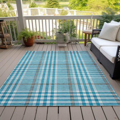 Samira Teal Washable Indoor-Outdoor Rug-Outdoor Rugs-LOOMLAN Rugs-LOOMLAN