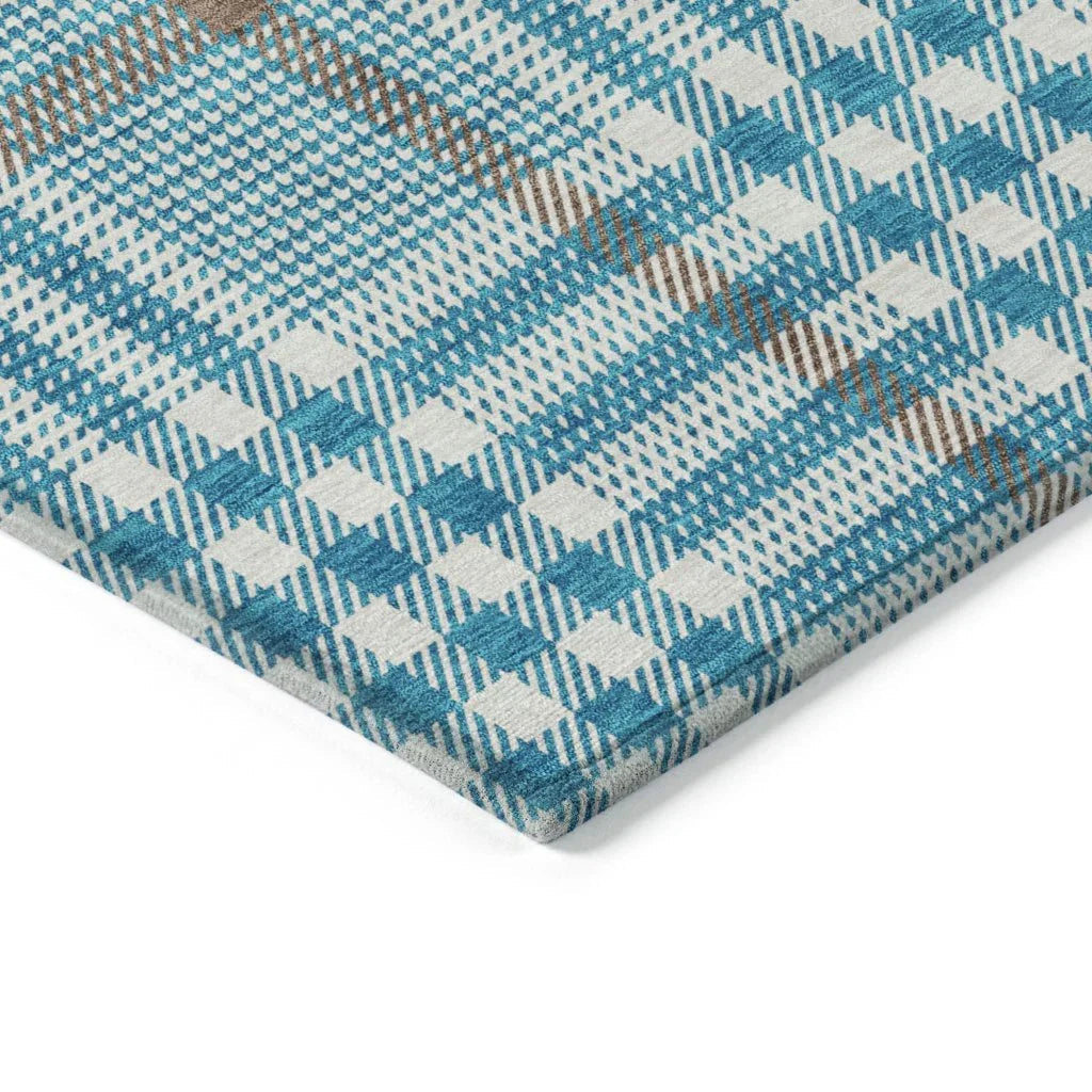 Samira Teal Washable Indoor-Outdoor Rug-Outdoor Rugs-LOOMLAN Rugs-LOOMLAN