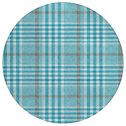 Samira Teal Washable Indoor-Outdoor Rug-Outdoor Rugs-LOOMLAN Rugs-8' x 8'-LOOMLAN