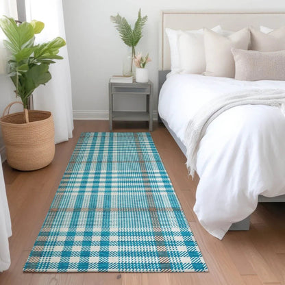 Samira Teal Washable Indoor-Outdoor Rug-Outdoor Rugs-LOOMLAN Rugs-LOOMLAN