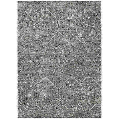 Samirah Gray Washable Indoor - Outdoor Rug - LOOMLAN - LOOMLAN Rugs - Outdoor Rugs