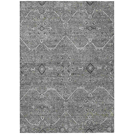 Samirah Gray Washable Indoor - Outdoor Rug - LOOMLAN - LOOMLAN Rugs - Outdoor Rugs