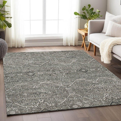 Samirah Gray Washable Indoor - Outdoor Rug - LOOMLAN - LOOMLAN Rugs - Outdoor Rugs