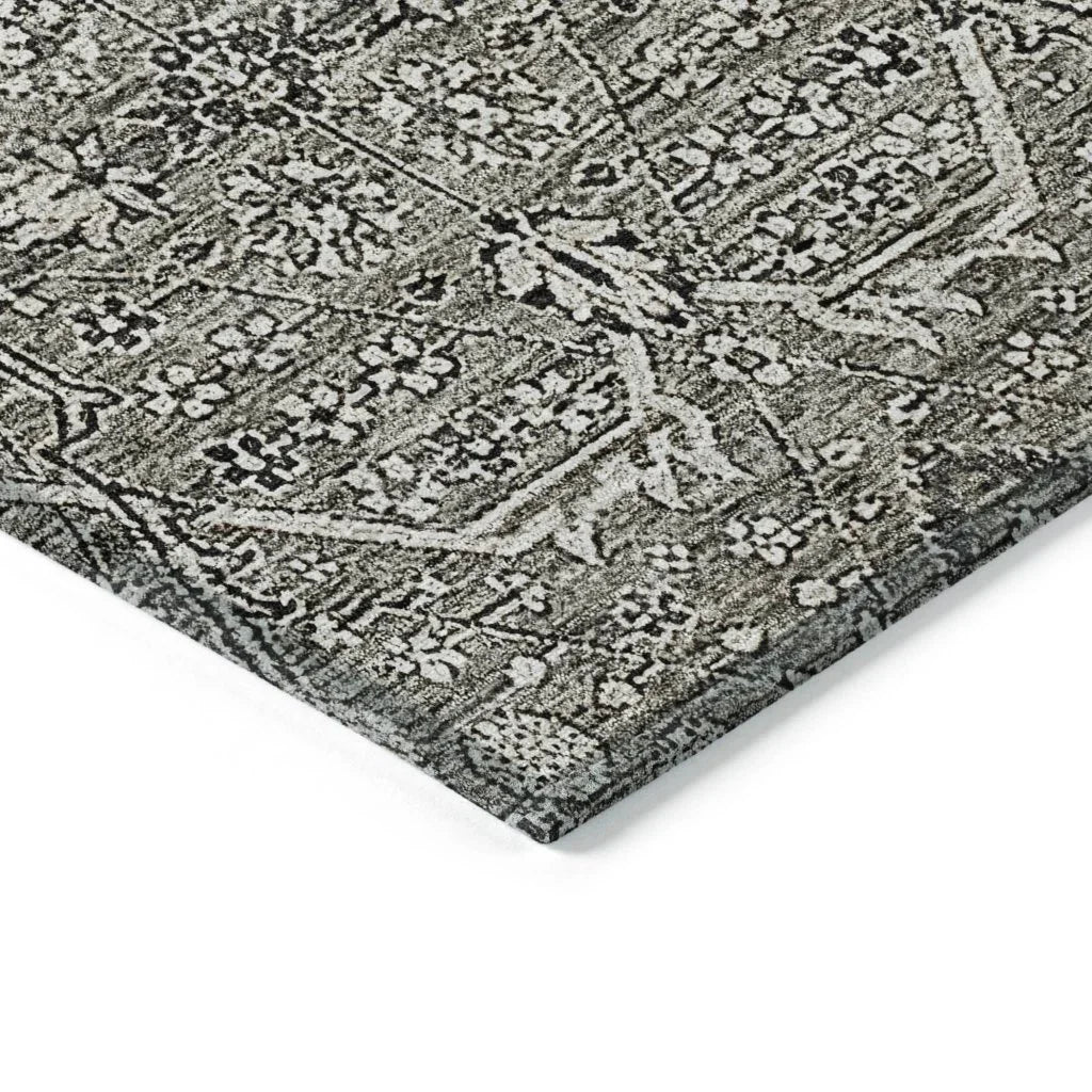 Samirah Gray Washable Indoor - Outdoor Rug - LOOMLAN - LOOMLAN Rugs - Outdoor Rugs
