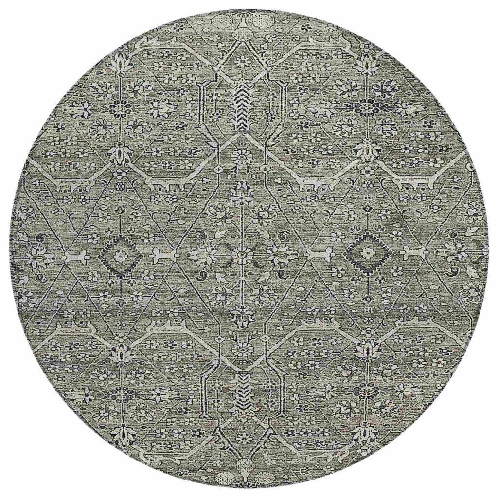 Samirah Gray Washable Indoor - Outdoor Rug - LOOMLAN - LOOMLAN Rugs - Outdoor Rugs