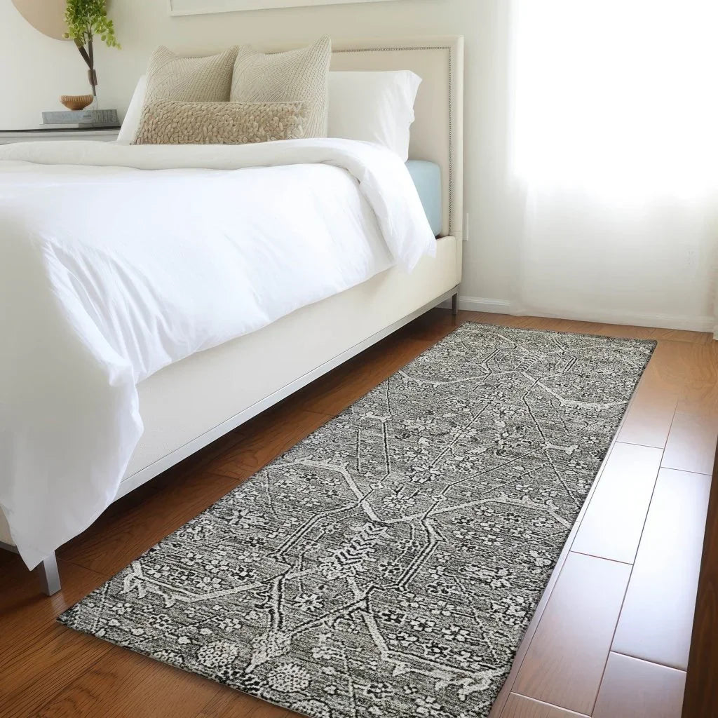 Samirah Gray Washable Indoor - Outdoor Rug - LOOMLAN - LOOMLAN Rugs - Outdoor Rugs