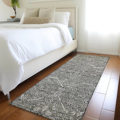 Samirah Gray Washable Indoor - Outdoor Rug - LOOMLAN - LOOMLAN Rugs - Outdoor Rugs