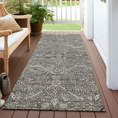 Samirah Gray Washable Indoor - Outdoor Rug - LOOMLAN - LOOMLAN Rugs - Outdoor Rugs