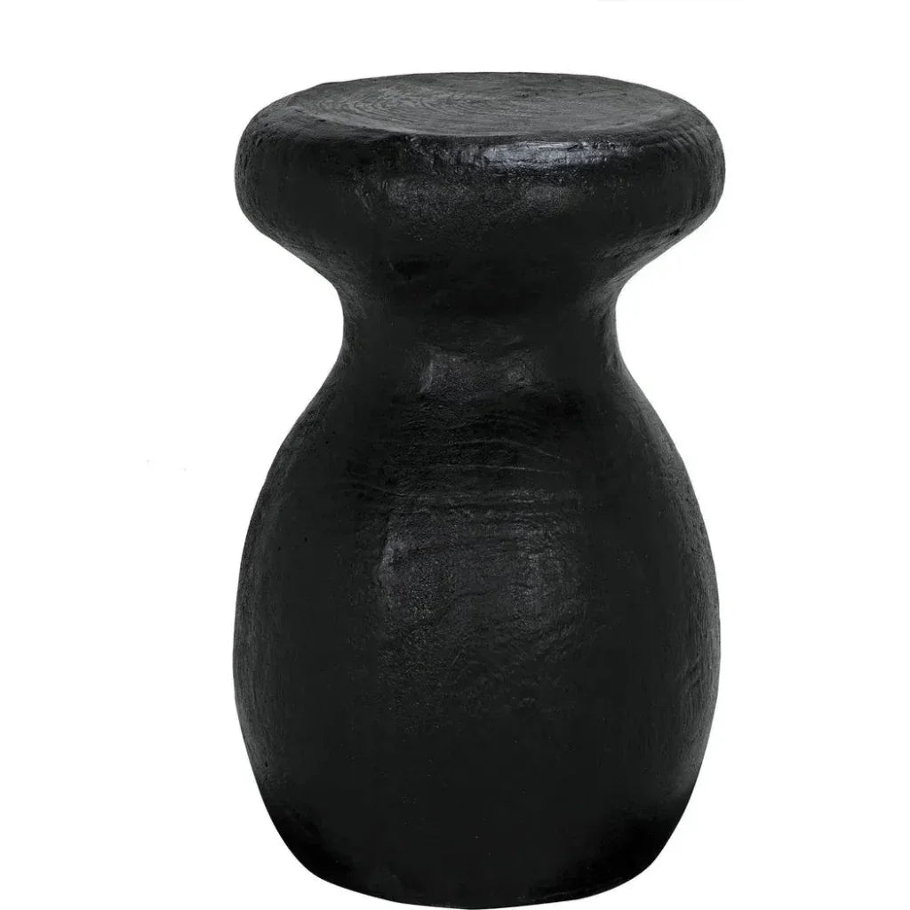 Samson Stool/Side Table, Black Burnt Resin - LOOMLAN - Noir - Side Tables