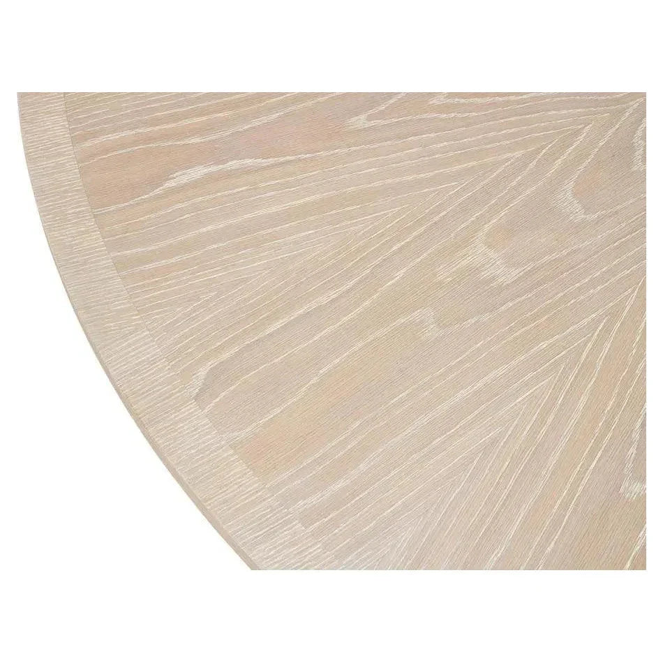 Samuel Oak Wood Beige Round Dining Table-Dining Tables-Sarreid-LOOMLAN