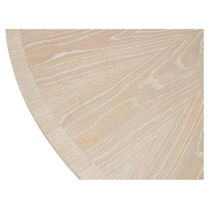 Samuel Oak Wood Beige Round Dining Table-Dining Tables-Sarreid-LOOMLAN