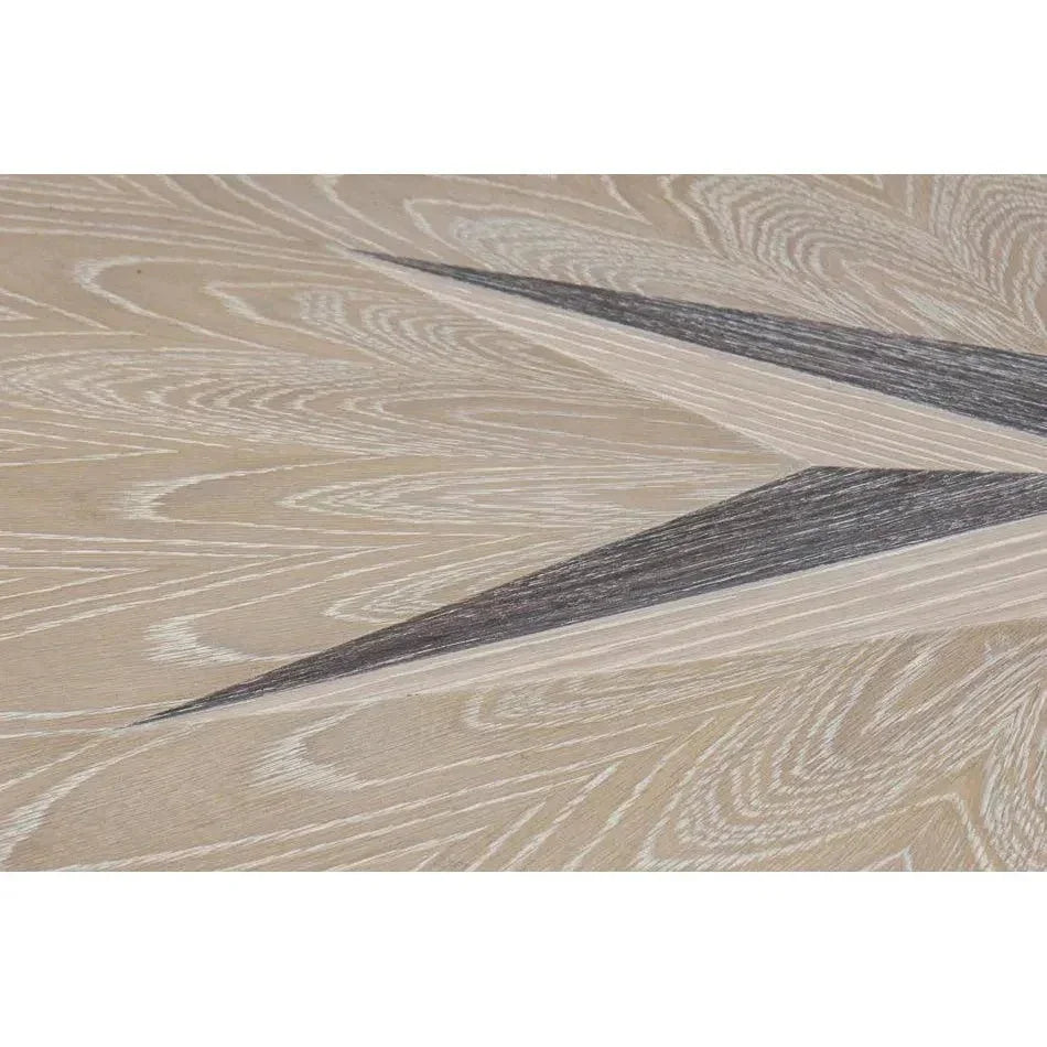 Samuel Oak Wood Beige Round Dining Table-Dining Tables-Sarreid-LOOMLAN