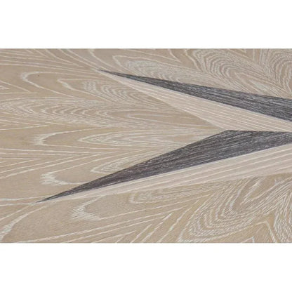 Samuel Oak Wood Beige Round Dining Table-Dining Tables-Sarreid-LOOMLAN