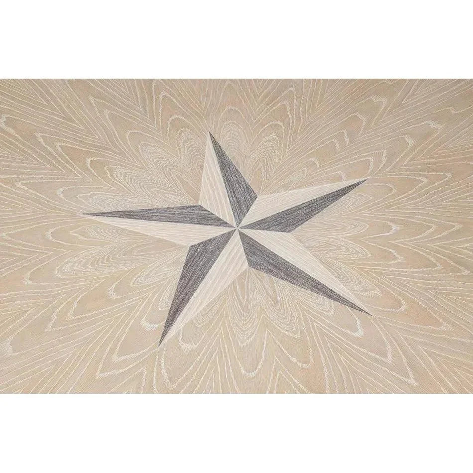 Samuel Oak Wood Beige Round Dining Table-Dining Tables-Sarreid-LOOMLAN