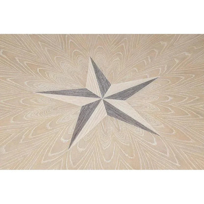 Samuel Oak Wood Beige Round Dining Table-Dining Tables-Sarreid-LOOMLAN