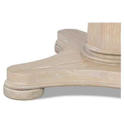 Samuel Oak Wood Beige Round Dining Table-Dining Tables-Sarreid-LOOMLAN