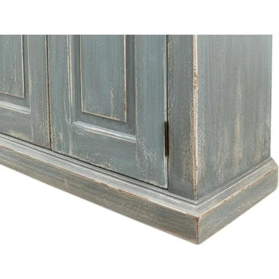 San Marco Bungalow Cabinet for Living Room Blue Grey - LOOMLAN - Sarreid - Sideboards