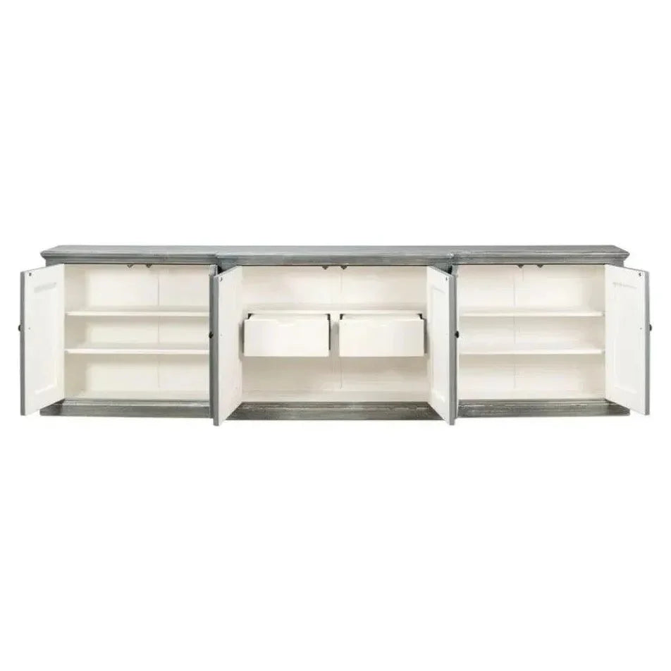 San Marco Bungalow Cabinet for Living Room Blue Grey - LOOMLAN - Sarreid - Sideboards