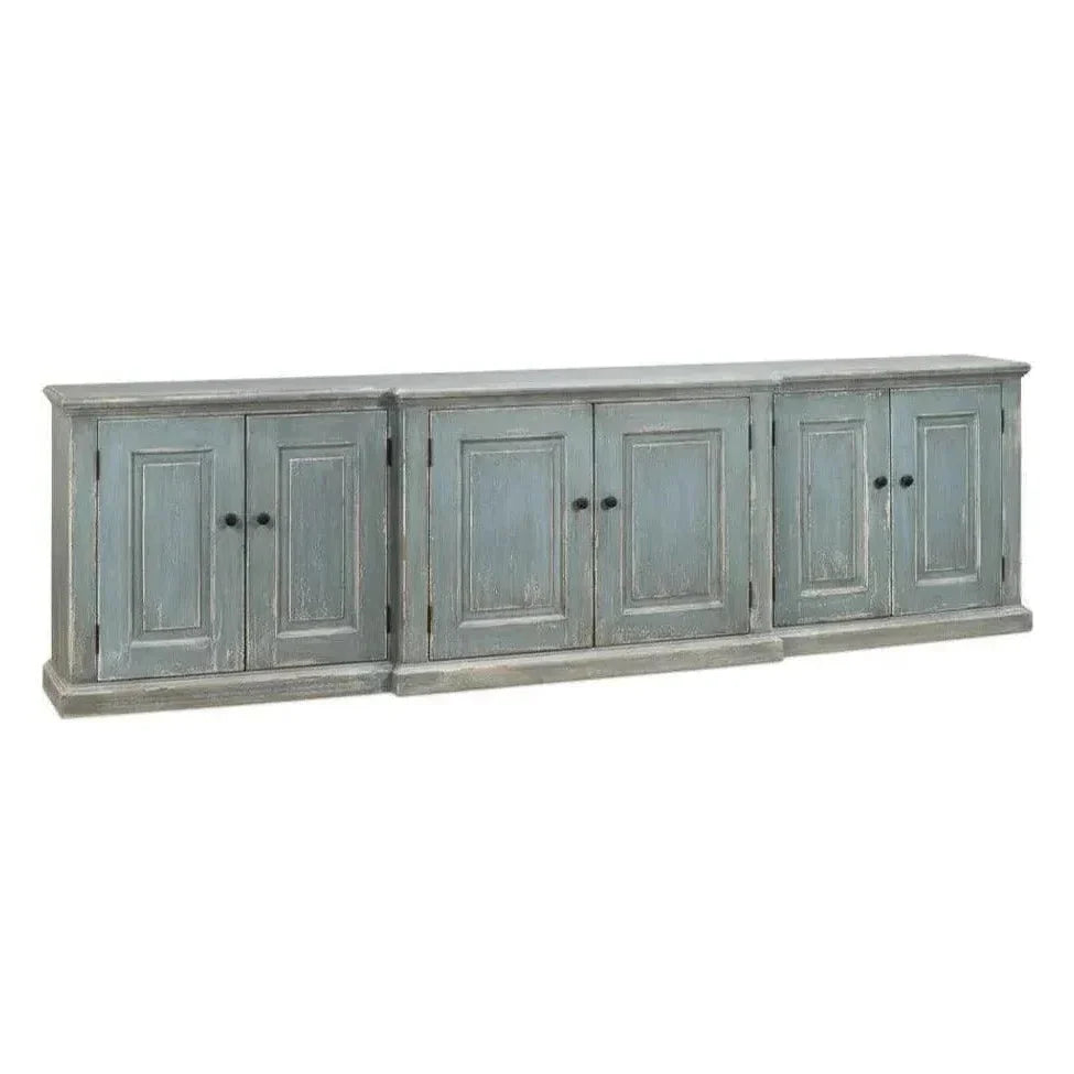 San Marco Bungalow Cabinet for Living Room Blue Grey - LOOMLAN - Sarreid - Sideboards