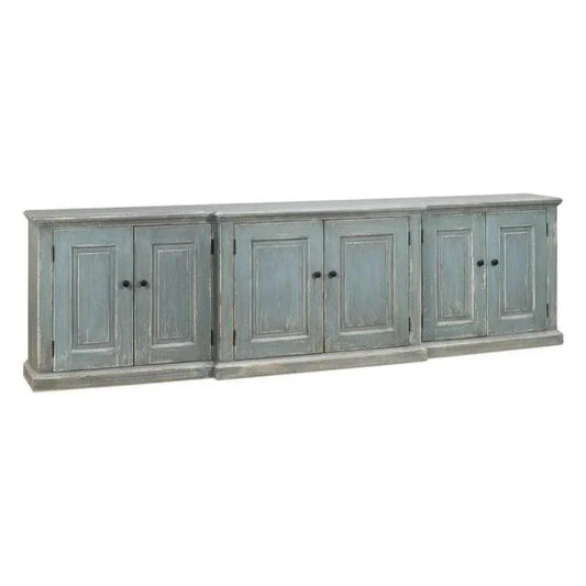 San Marco Bungalow Cabinet for Living Room Blue Grey - LOOMLAN - Sarreid - Sideboards