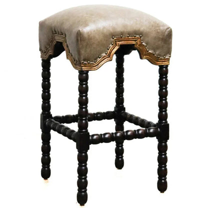 San Marco Handcrafted Leather Barstool - LOOMLAN - Peninsula Home - Poufs and Stools