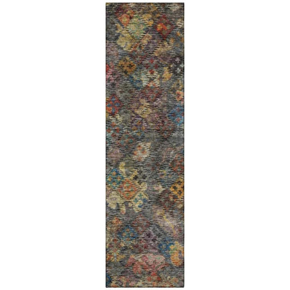 San Marino Gray Washable Indoor-Outdoor Rug-Outdoor Rugs-LOOMLAN Rugs-2'3" x 7'6"-LOOMLAN