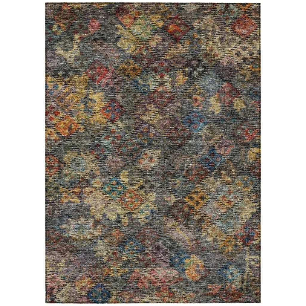 San Marino Gray Washable Indoor-Outdoor Rug-Outdoor Rugs-LOOMLAN Rugs-2'6" x 3'10"-LOOMLAN