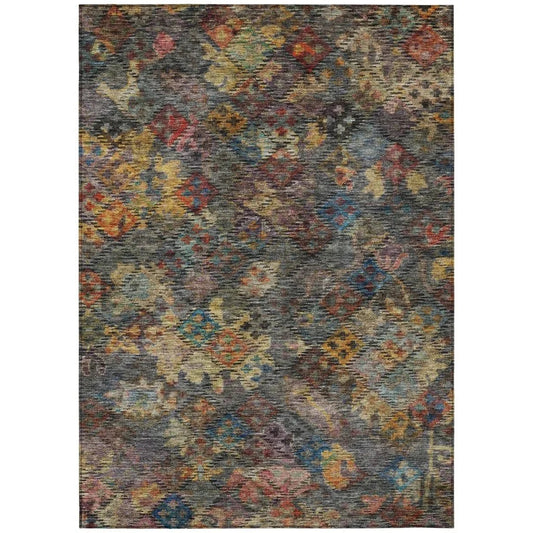 San Marino Gray Washable Indoor-Outdoor Rug-Outdoor Rugs-LOOMLAN Rugs-2'6" x 3'10"-LOOMLAN
