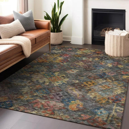 San Marino Gray Washable Indoor-Outdoor Rug-Outdoor Rugs-LOOMLAN Rugs-LOOMLAN
