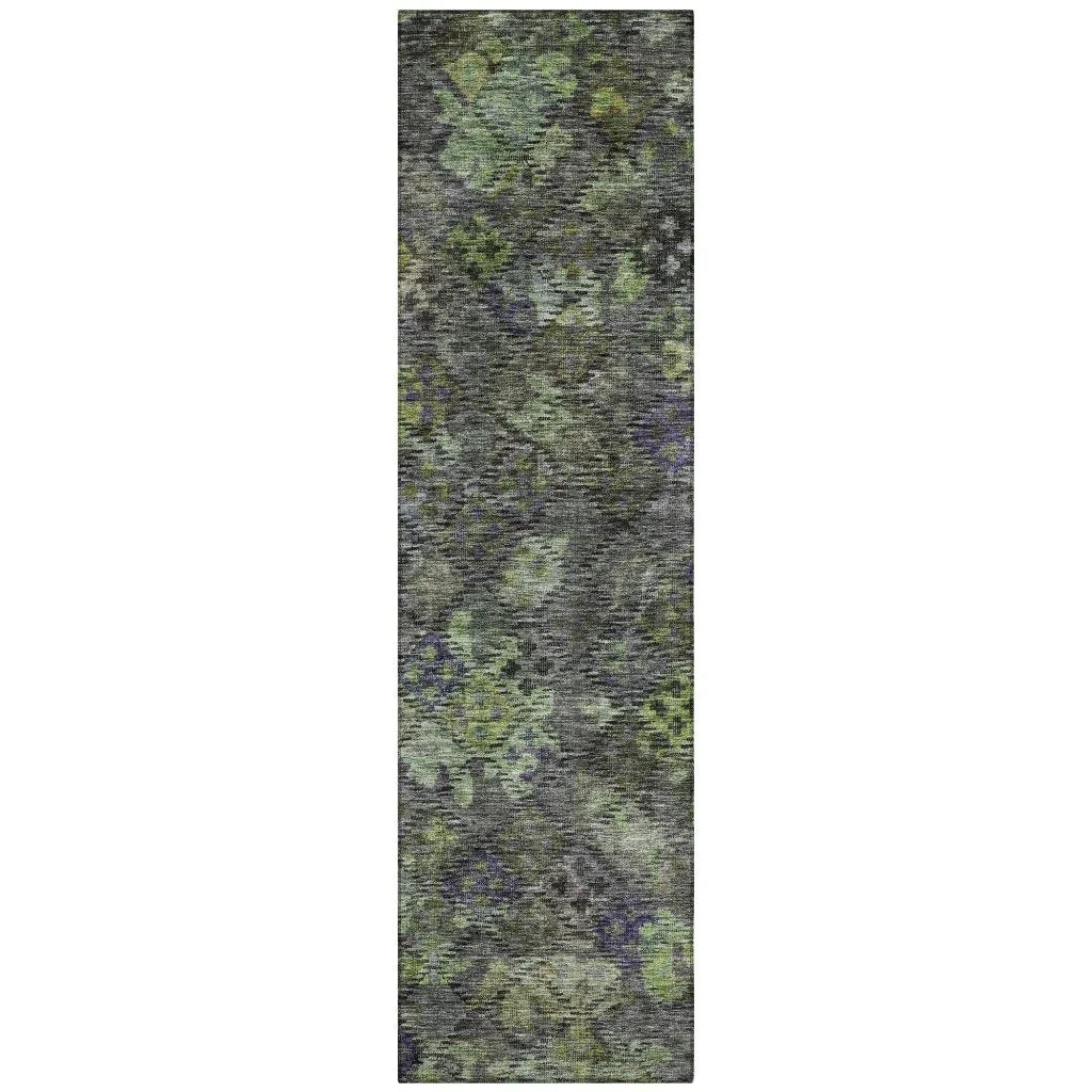 San Marino Green Washable Indoor-Outdoor Rug-Outdoor Rugs-LOOMLAN Rugs-2'3" x 7'6"-LOOMLAN