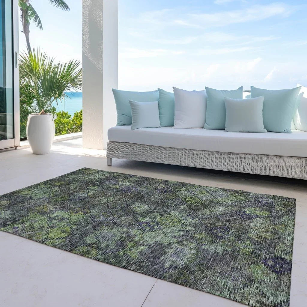San Marino Green Washable Indoor-Outdoor Rug-Outdoor Rugs-LOOMLAN Rugs-LOOMLAN