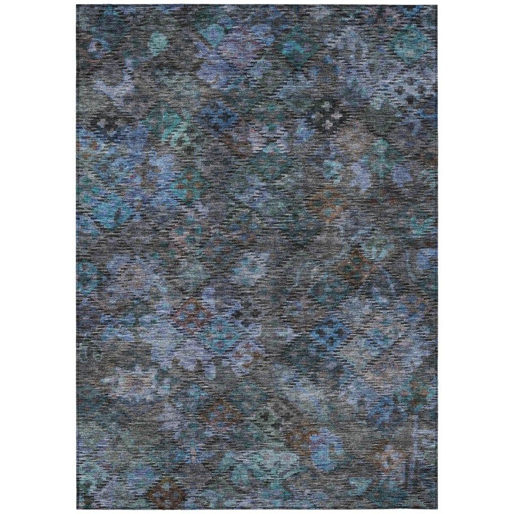 San Marino Teal Washable Indoor-Outdoor Rug-Outdoor Rugs-LOOMLAN Rugs-2'6" x 3'10"-LOOMLAN