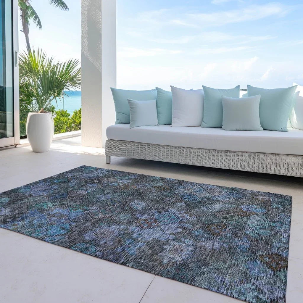 San Marino Teal Washable Indoor-Outdoor Rug-Outdoor Rugs-LOOMLAN Rugs-LOOMLAN