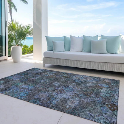 San Marino Teal Washable Indoor-Outdoor Rug-Outdoor Rugs-LOOMLAN Rugs-LOOMLAN