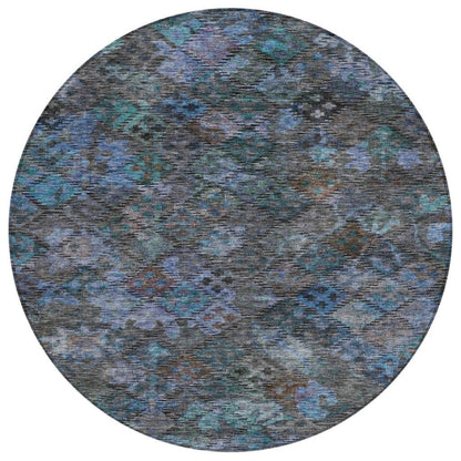 San Marino Teal Washable Indoor-Outdoor Rug-Outdoor Rugs-LOOMLAN Rugs-8' x 8'-LOOMLAN