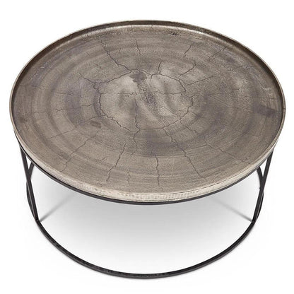 Sana Reclaimed Aluminum Round Coffee Table - LOOMLAN - Urbia - Coffee Tables