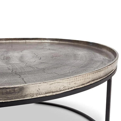 Sana Reclaimed Aluminum Round Coffee Table - LOOMLAN - Urbia - Coffee Tables