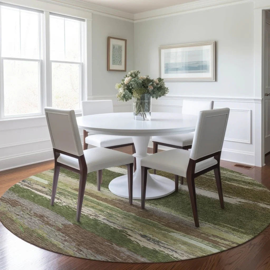 Sanara Green Washable Indoor - Outdoor Rug - LOOMLAN - LOOMLAN Rugs - Outdoor Rugs