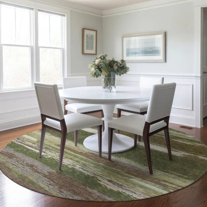 Sanara Green Washable Indoor - Outdoor Rug - LOOMLAN - LOOMLAN Rugs - Outdoor Rugs