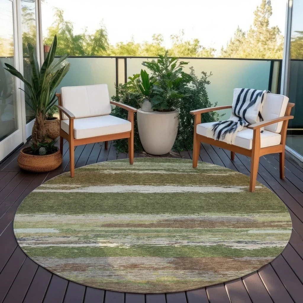 Sanara Green Washable Indoor - Outdoor Rug - LOOMLAN - LOOMLAN Rugs - Outdoor Rugs