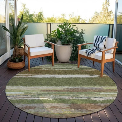 Sanara Green Washable Indoor - Outdoor Rug - LOOMLAN - LOOMLAN Rugs - Outdoor Rugs