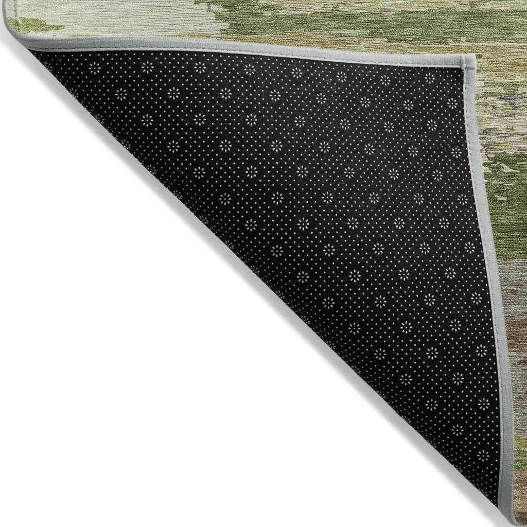 Sanara Green Washable Indoor - Outdoor Rug - LOOMLAN - LOOMLAN Rugs - Outdoor Rugs