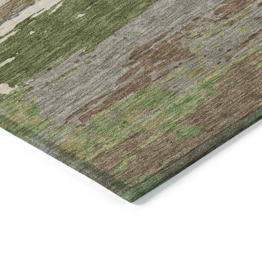 Sanara Green Washable Indoor - Outdoor Rug - LOOMLAN - LOOMLAN Rugs - Outdoor Rugs